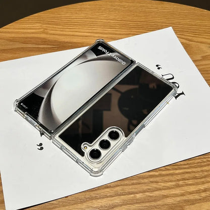 Samsung fold 7 Mirror Make Up Acrylic Airbag Bumper Case for Samsung Galaxy Z Fold 7 6 5 4 3 ZFold Hard Shockproof Ins Cover