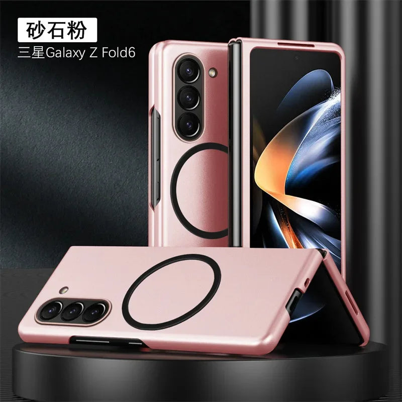 Ultra Thin Folding Skin Mobile Phone Case For Samsung Galaxy Z Fold 7 Magnetic Suction PC Matte Bumper Hard Cover