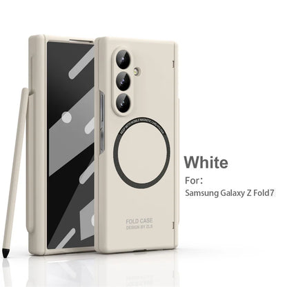 Ultra Thin Magsafe Magnetic Hinge Case for Samsung Galaxy Z Fold 5 6 7 With S Pen Slot 360 Full Protection Screen Glass Cover