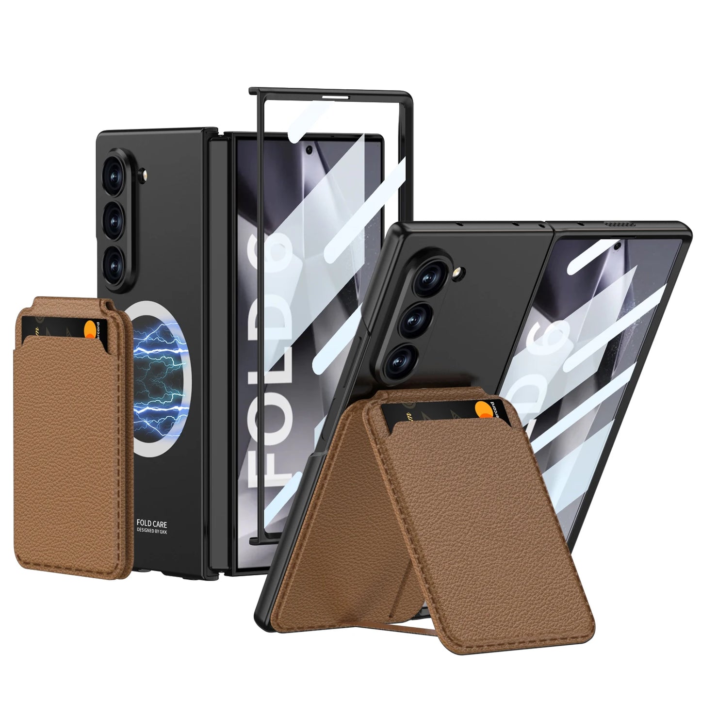GKK Magnetic Wireless Charge Case For Samsung Galaxy Z Fold 7 6 Screen Glass Card Package Holder Cover For Galaxy Z Fold7 Case