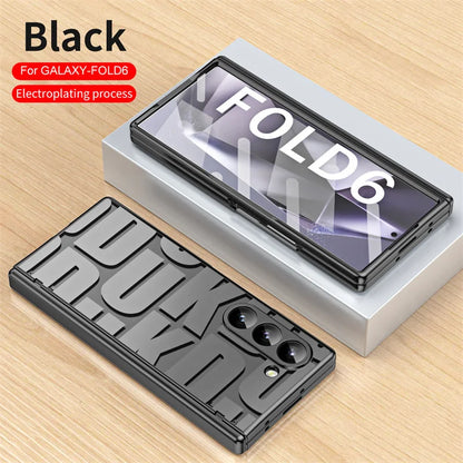 For Samsung Z Fold 3 4 5 6 5G Luxury Fashion Hinge Folding Phone Case For Samsung Z Fold 6 7 5G Trendy PC Back Cover Protective