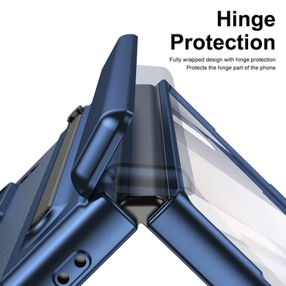 VIETAO For Samsung Galaxy Z Fold 7 Leather Phone Case With Hinge Protection, Z Fold 6 Case With Front Screen Film Protector+Pen