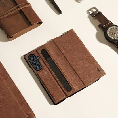 Nillkin For Samsung Galaxy Z Fold 7 5G Case Aoge Flip Leather Cases with S-Pen Holder Full Cover Protection