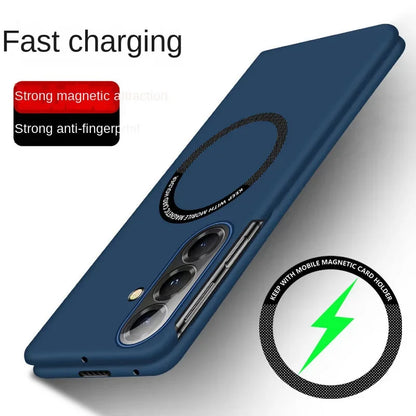 Business Sle Ultra-thin Frameless Magsafe Case for Samsung Galaxy Z Fold 7 6 5 4 3 Hard Fast Charging Shockproof Protect Cover