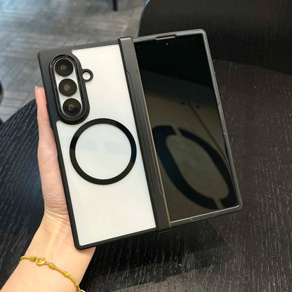 Magsafe Case For Samsung Galaxy Z Fold 7 Translucent Hinge Folding Shockproof Magnetic Wireless Charging Cover Accessories Funda