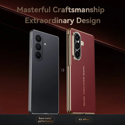 Luxury Full Cover Leather Case for Galaxy Z Fold 7 – Invisible Magnetic Protection