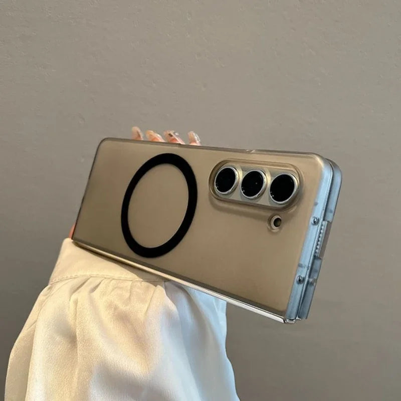 Ultra thin matte For Magsafe Magnetic Case For Samsung Galaxy Z Fold 7 Z Fold 6 Z Fold 5 4 3 Slim Frosted Clear Hard PC Cover