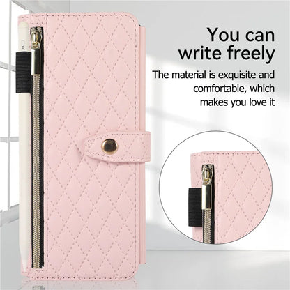 Luxury Lanyard Leather Flip Stand Phone Case for Samsung Galaxy Z Fold 7 6 5 4 3 Fold6 Fold5 Fold3 Fold4 Zip Wallet Card Cover