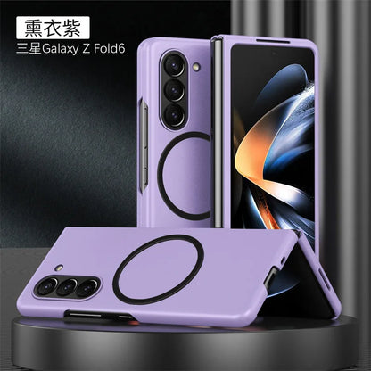 Ultra Thin Folding Skin Mobile Phone Case For Samsung Galaxy Z Fold 7 Magnetic Suction PC Matte Bumper Hard Cover