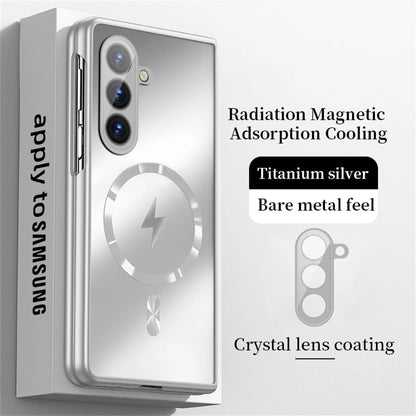 Luxury For Magsafe Wireless Charging Matte Frosted AG Case For Samsung Z Fold 7 6 zfold 5 4 3 5G Full Lens Protection Back Cover