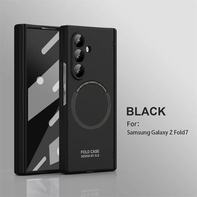 Ultra Thin Magsafe Magnetic Hinge Case for Samsung Galaxy Z Fold 5 6 7 With S Pen Slot 360 Full Protection Screen Glass Cover