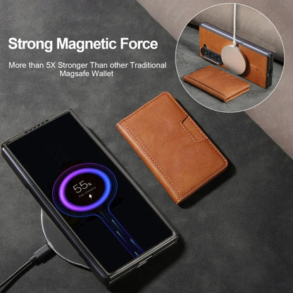 MagSafe Wireless Charging Leather Purse Phone Case For Samsung Galaxy Z Fold 7 6 5 4 3 Fold7 Fold6 Fold5 Flip Wallet Card Cover