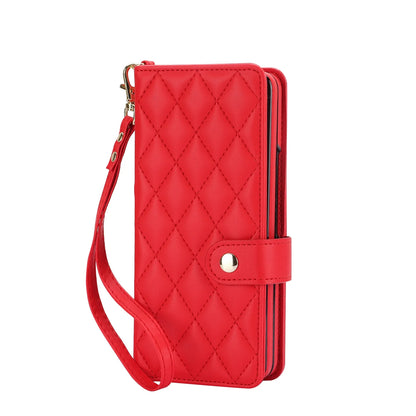 Ring Leather Zipper Wallet Card Slot Phone Case for Samsung Galaxy Z Fold 7 6 5 4 3 Shock Proof Flip Purse Holder Cover Hoesje