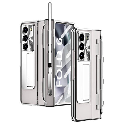 For Samsung Z Fold 5 6 Folding Armor Phantom Stand Phone Case or Samsung Z Fold 3 4 Pen Slot with Tempered Film Protective Cover