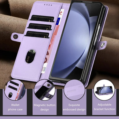 Thin Suede Leather Purse Phone Case for Samsung Galaxy Z Fold 7 6 5 4 3 Fold6 Fold5 Fold4 Fold3 Flip Stand Wallet Card Cover Bag