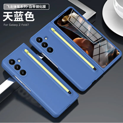 Front and Back Full Cover for Samsung Galaxy Z Fold 7 5G Fold 6 SE 5 4 3 Mobile Phone Case+Screen Film Integrated with Stylus
