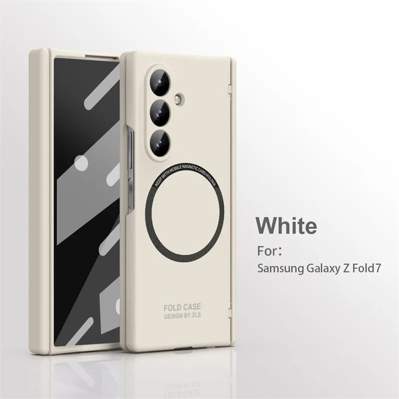 Ultra Thin Magsafe Magnetic Hinge Case for Samsung Galaxy Z Fold 5 6 7 With S Pen Slot 360 Full Protection Screen Glass Cover