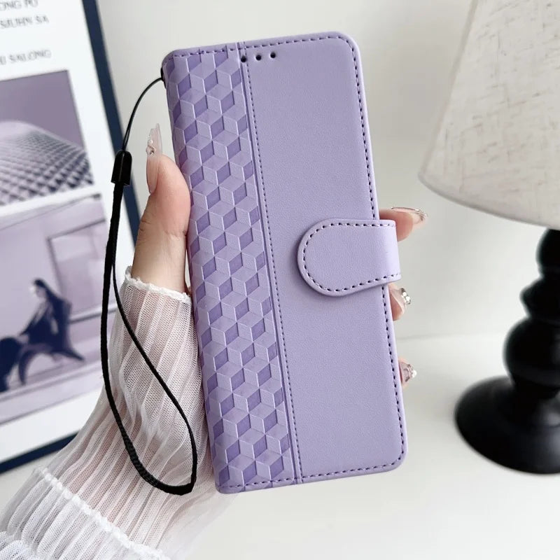 Luxury Leather Flip Purse Holder Phone Case For Samsung Galaxy Z Fold 7 6 5 4 3 Fold7 Fold6 Fold5 Wallet Card Cover Back Bag