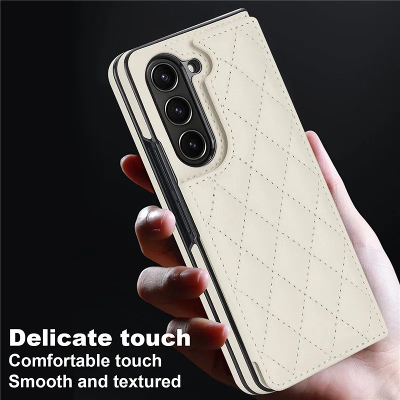 Leather Wallet Card Phone Case for Samsung Galaxy Z Fold 6 5 4 3 Fold6 Fold5 Fold4 Fold3 Shockproof Flip Stand Cover Hoesje Etui