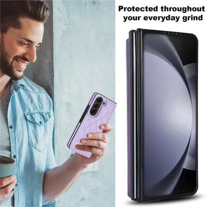 Leather Wallet Card Phone Case for Samsung Galaxy Z Fold 6 5 4 3 Fold6 Fold5 Fold4 Fold3 Shockproof Flip Stand Cover Hoesje Etui