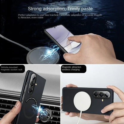 Business Sle Ultra-thin Frameless Magsafe Case for Samsung Galaxy Z Fold 7 6 5 4 3 Hard Fast Charging Shockproof Protect Cover