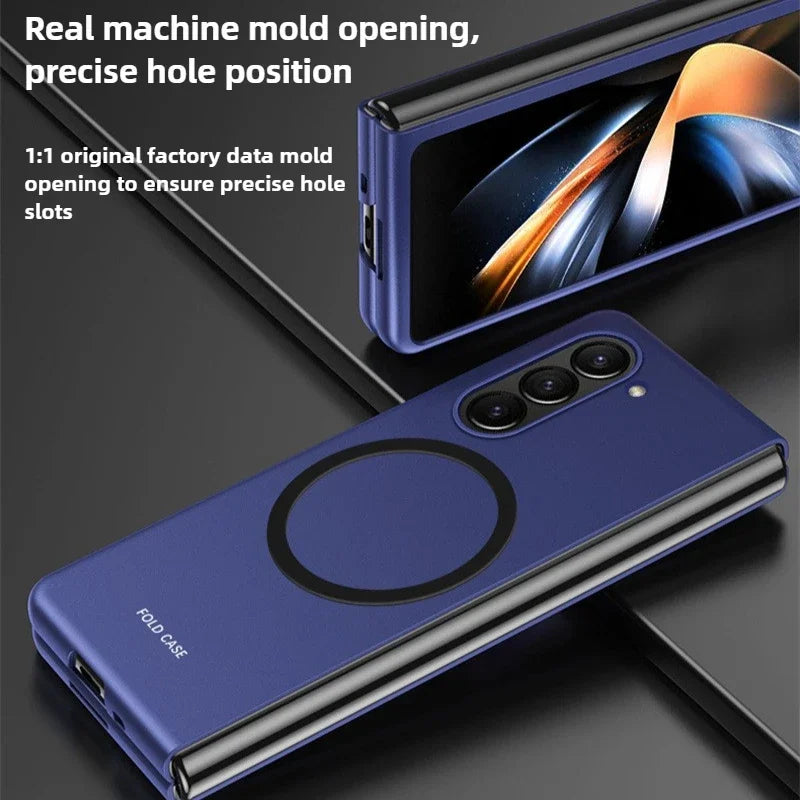 Ultra Thin Folding Skin Mobile Phone Case For Samsung Galaxy Z Fold 7 Magnetic Suction PC Matte Bumper Hard Cover