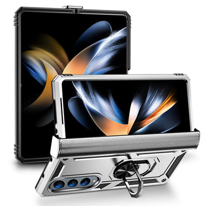 Military Grade Protection Metal Ring Grip Case for Galaxy Z Fold 4 Shockproof Heavy Duty Defender Rugged Folding Phone Case