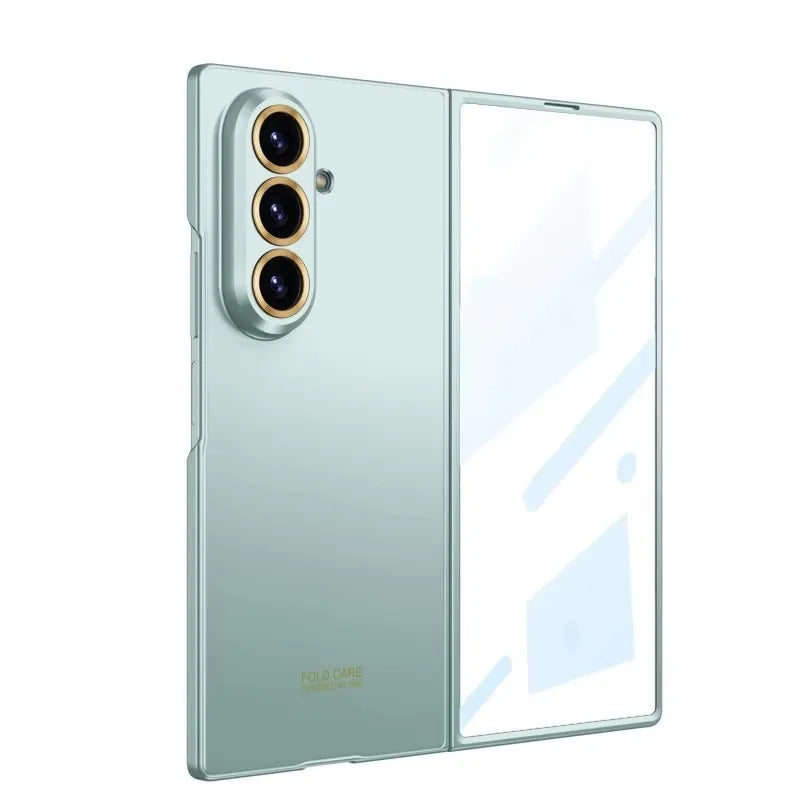 Luxury Ultra-thin Phone Case For Samsung Galaxy Z Fold7 Fold 6 Outer Screen Glass Protective Film Matte Hard PC Shockproof Cover