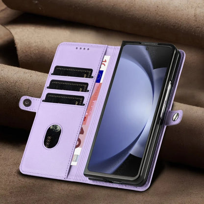 Thin Suede Leather Purse Phone Case for Samsung Galaxy Z Fold 7 6 5 4 3 Fold6 Fold5 Fold4 Fold3 Flip Stand Wallet Card Cover Bag