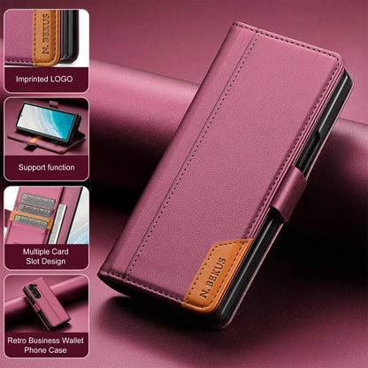 Luxury Magnetic Anti-theft Brush Leather Wallet Card Slot Phone Case for Samsung Galaxy Z Fold 7 6 5 4 3 Purse Holder Cover Etui
