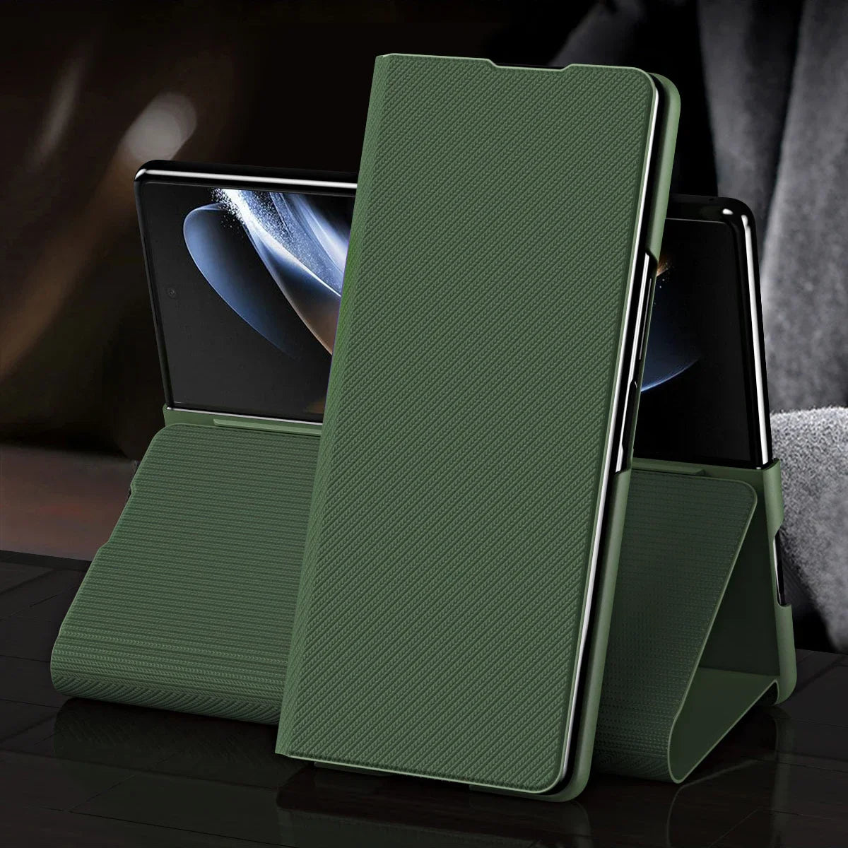 Anti-Fingerprint Leather Case for Samsung Galaxy Z Fold 7 6 5 4 5G Fold7 Fold3 Fold5 Fold4 Fold 3 2 Fold2 fold6 Cover Capa
