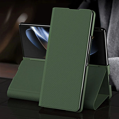 Anti-Fingerprint Leather Case for Samsung Galaxy Z Fold 7 6 5 4 5G Fold7 Fold3 Fold5 Fold4 Fold 3 2 Fold2 fold6 Cover Capa