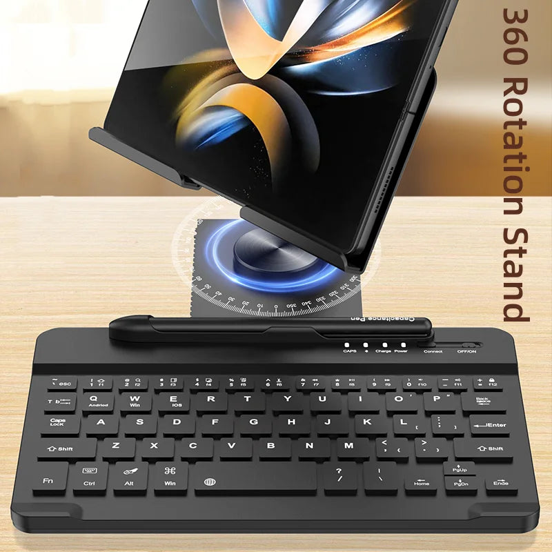 Portable Wireless Keyboard With Stand Mouse Pen
