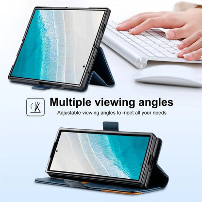 Luxury Magnetic Anti-theft Brush Leather Wallet Card Slot Phone Case for Samsung Galaxy Z Fold 7 6 5 4 3 Purse Holder Cover Etui