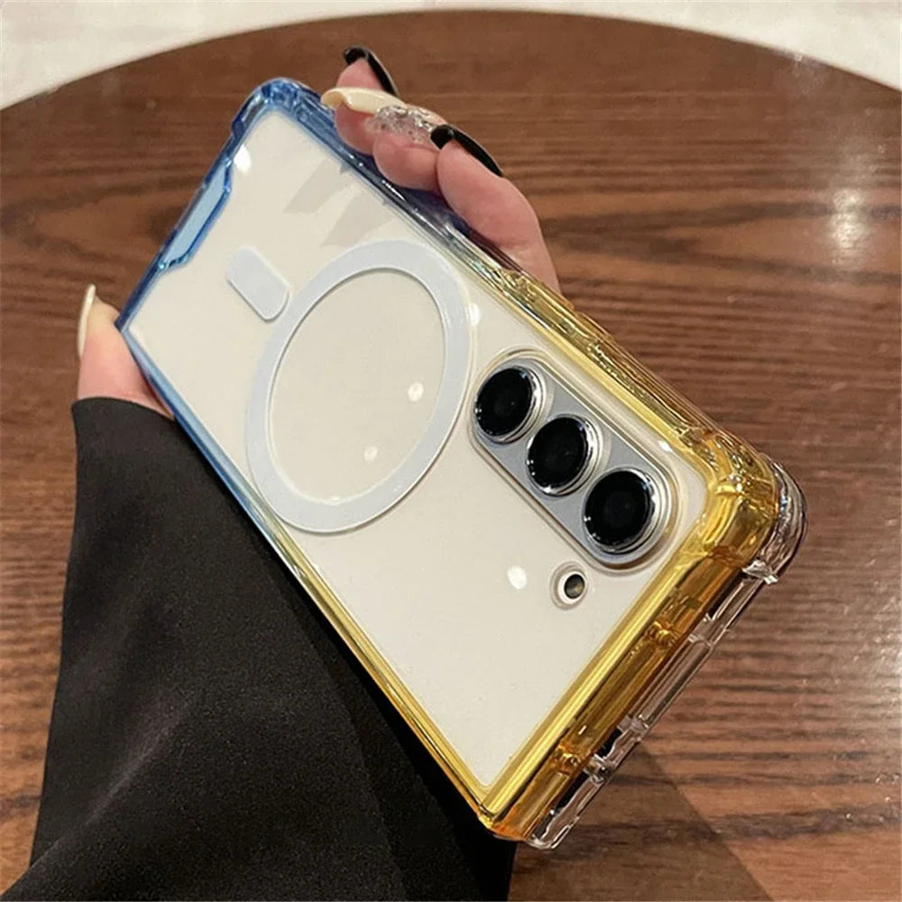 Gradient Candy Color Hyaline Shockproof Case for Samsung Galaxy Z Fold 7 6 5 4 3 5G