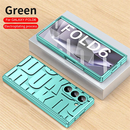 For Samsung Z Fold 3 4 5 6 5G Luxury Fashion Hinge Folding Phone Case For Samsung Z Fold 6 7 5G Trendy PC Back Cover Protective