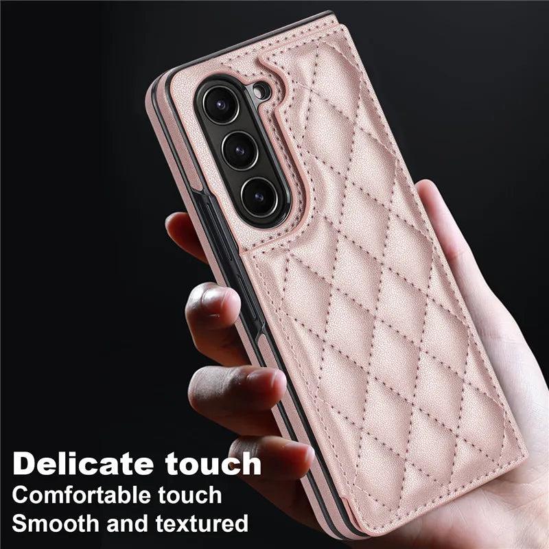 Leather Wallet Card Phone Case for Samsung Galaxy Z Fold 6 5 4 3 Fold6 Fold5 Fold4 Fold3 Shockproof Flip Stand Cover Hoesje Etui