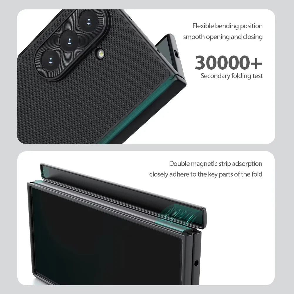 For Samsung Galaxy Z Fold 7 Magnetic Fold Phone Case Nillkin Frosted Shield Anti Fingerprint Shockproof Back Protective Cover