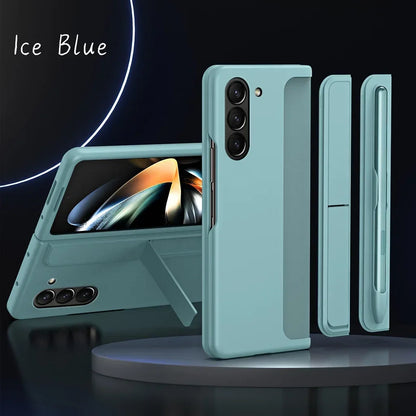 Invisible Bracket Stand Shockproof Phone Case For Samsung Galaxy Z Fold 7 ZFold 6 5 4 3 Protective Full Cover+Pen Slot Holder