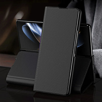 Anti-Fingerprint Leather Case for Samsung Galaxy Z Fold 7 6 5 4 5G Fold7 Fold3 Fold5 Fold4 Fold 3 2 Fold2 fold6 Cover Capa