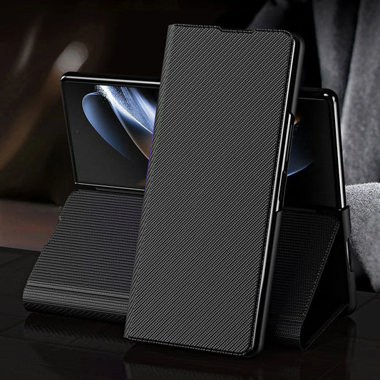 Anti-Fingerprint Leather Case for Samsung Galaxy Z Fold 7 6 5 4 5G Fold7 Fold3 Fold5 Fold4 Fold 3 2 Fold2 fold6 Cover Capa