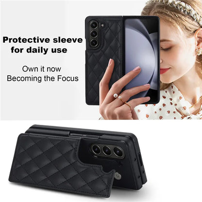 Leather Wallet Card Phone Case for Samsung Galaxy Z Fold 6 5 4 3 Fold6 Fold5 Fold4 Fold3 Shockproof Flip Stand Cover Hoesje Etui