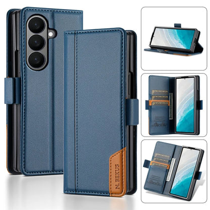 Luxury Magnetic Anti-theft Brush Leather Wallet Card Slot Phone Case for Samsung Galaxy Z Fold 7 6 5 4 3 Purse Holder Cover Etui