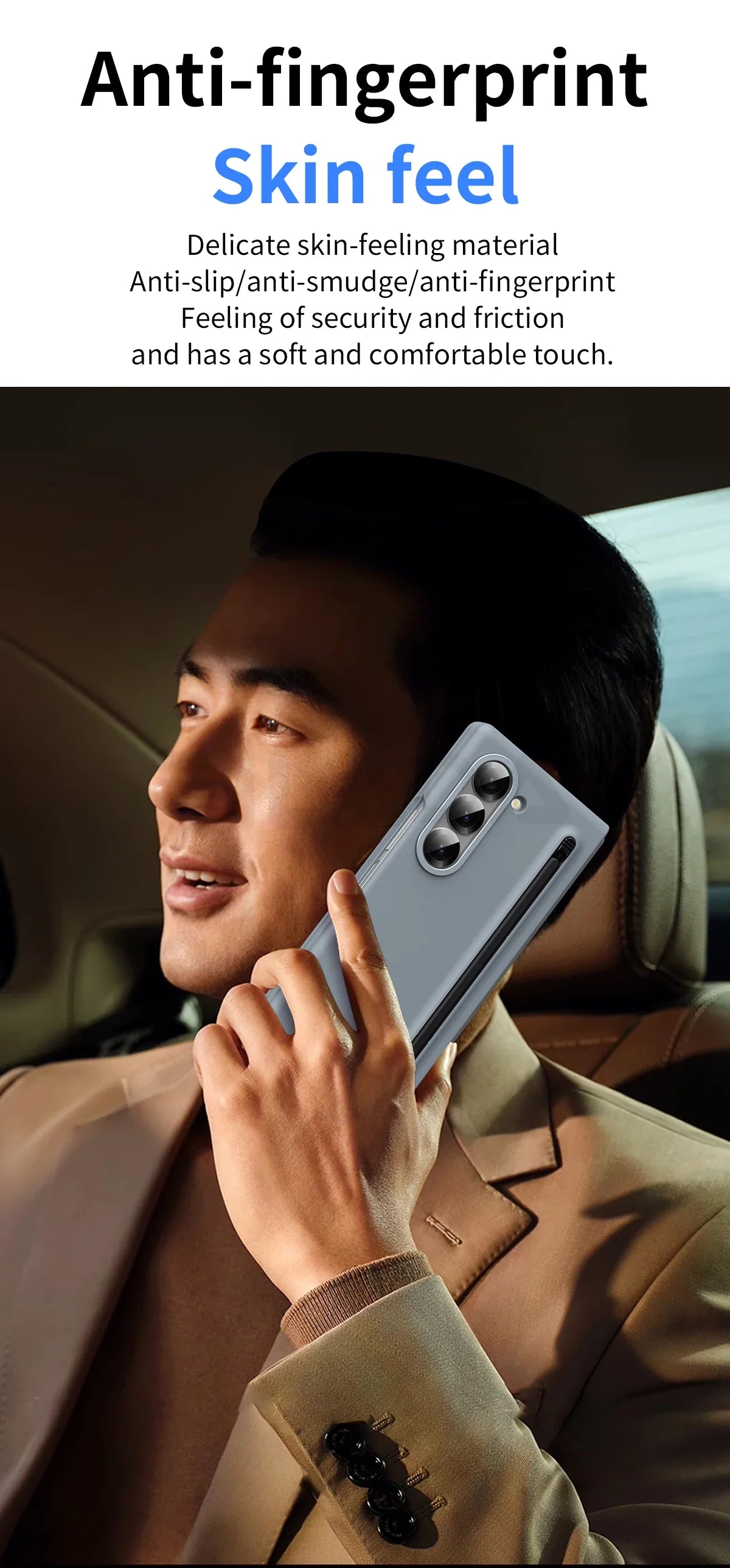 For Samsung Galaxy Z Fold 6 5 4 3 Case Color Skin Friendly Matte Elastic Pen Optional with Tempered Film Shockproof Hard Cover