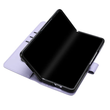 Luxury Magnetic Leather Wallet Card Phone Case for Samsung Galaxy Z Fold 6 5 4 3 Fold6 Fold5 Flip Purse Holder Cover Back Bag