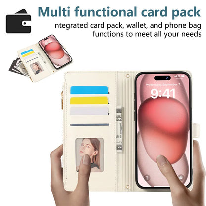 Crossbody Lanyard Leather Zip Wallet Card Slot Phone Case for Samsung Galaxy Z Fold 7 6 5 4 3 Wrist Strap Flip Stand Cover Etui