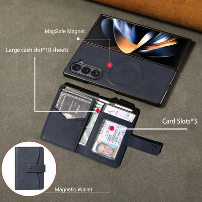 MagSafe Wireless Charging Wallet Card Phone Case For Samsung Galaxy Z Fold 7 6 5 4 3 Fold7 Fold6 Fold5 Flip Purse Holder Cover