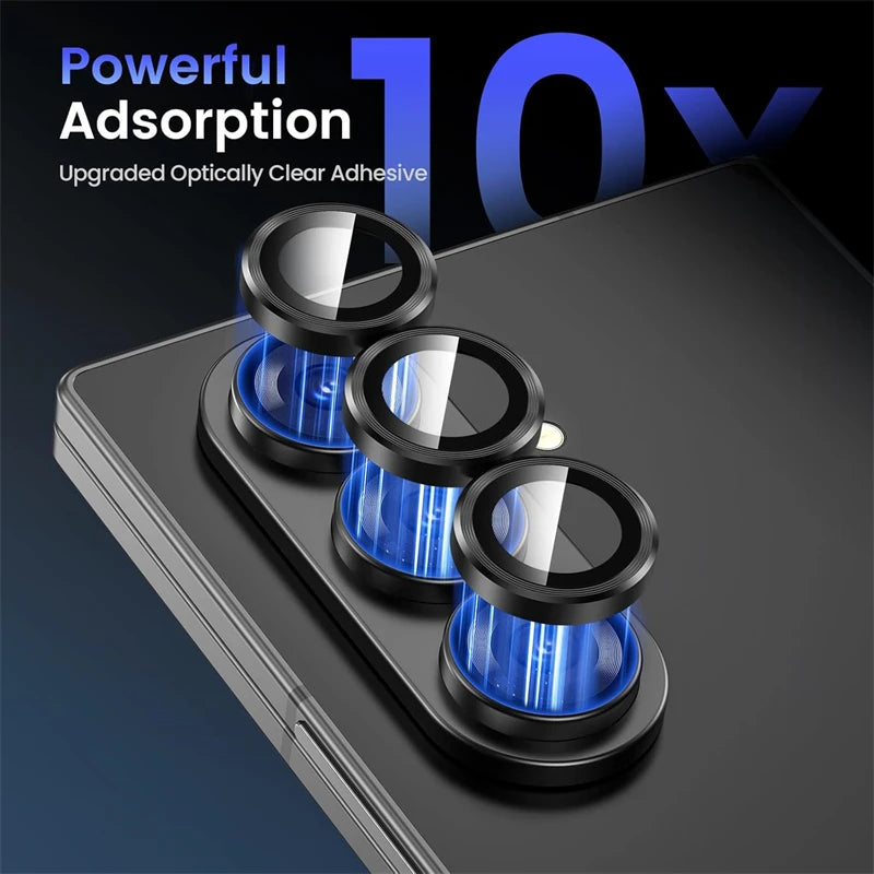 Metal Individual Ring Camera Lens Protector for Samsung Galaxy Z Fold 7 6 5 4 ZFold Fold7 Fold6 Tempered Glass Film Full Cover