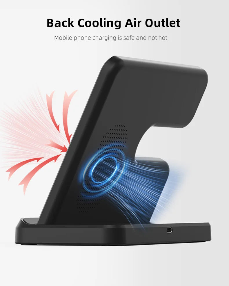 Galaxy Watch and Buds/Phones 3 in 1 Charger Wireless Charging Station for Samsung Watch 7 6 5 Pro/4 Active S25 Ultra S24 Flip 6