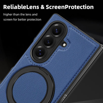 Ring Stand Magsafe Leather Case For Samsung Galaxy Z Fold 7 6 5 4 3 Z Fold7 Phone Case Magnetic Phone Cover Wireless Charging